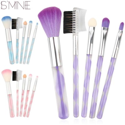 Cheap 5 Pieces Acrylic Handle Mini Cosmetics Brush Set